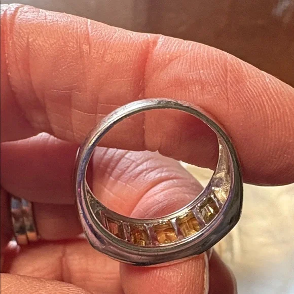 925 sterling silver citrine ring in size 8 - Picture 6 of 7